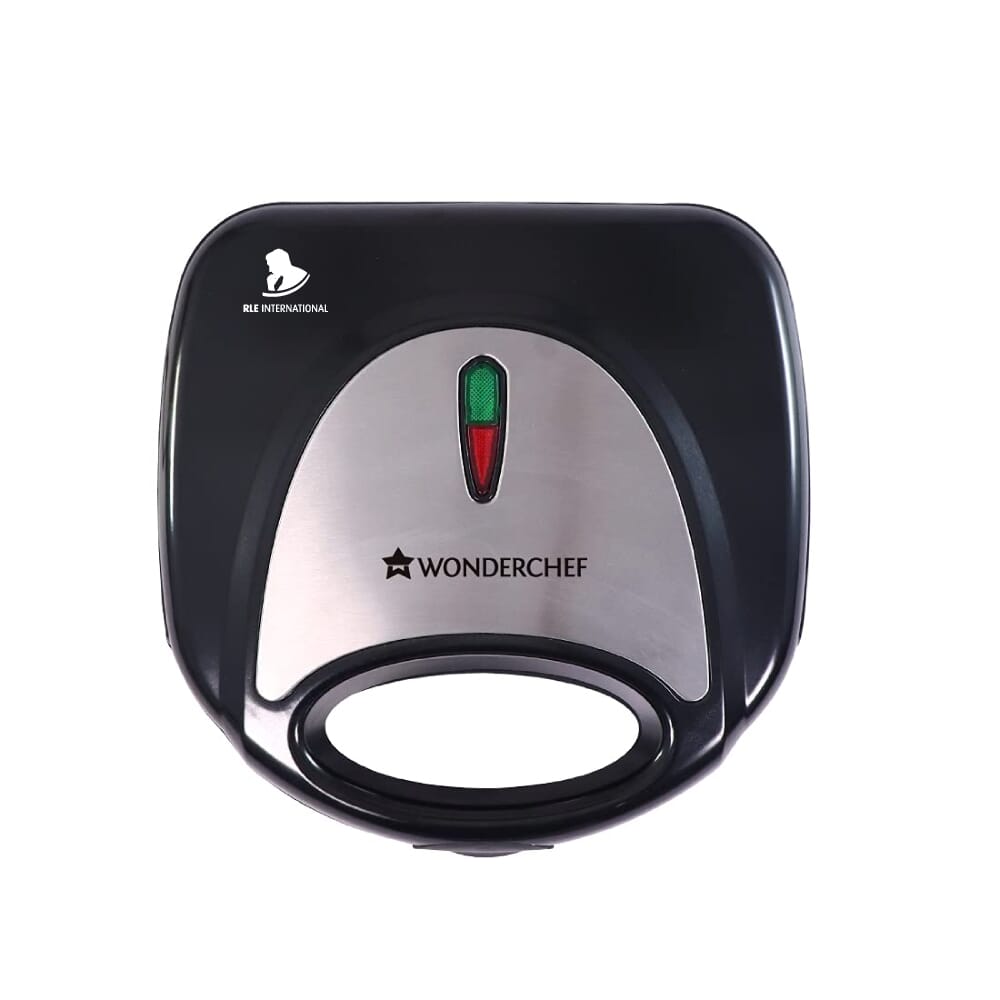 Wonderchef Prato Grill Sandwich Maker, 700W Non-stick Baking Plates - Black